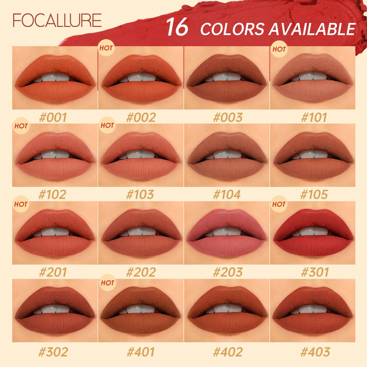 16 Shades Matte Lipstick