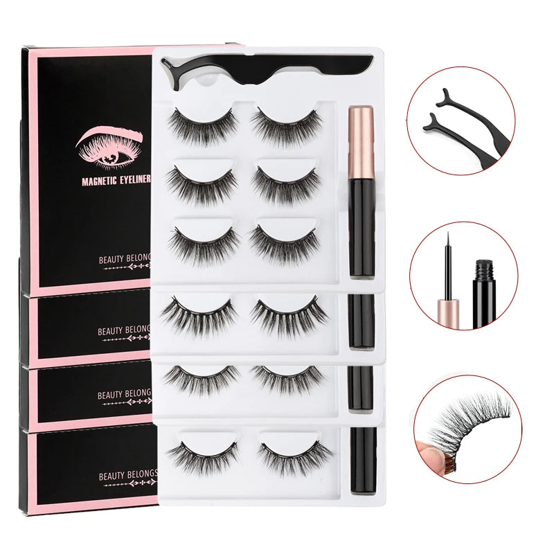 2/3/4 Pairs Magnetic Eyelashes Set