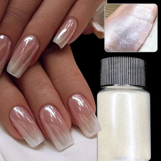 White Nail Pigment Glitter